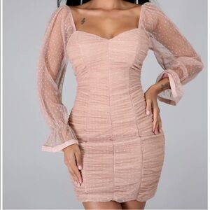 Haute Monde Blush Long Sleeve Dress